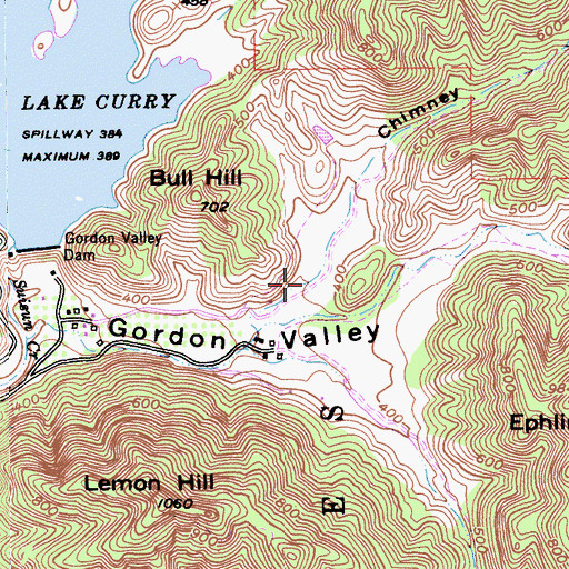 Topographic Map of Chimney Canyon, CA