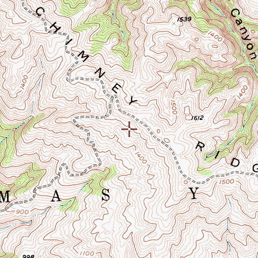 Topographic Map of Chimney Ridge, CA
