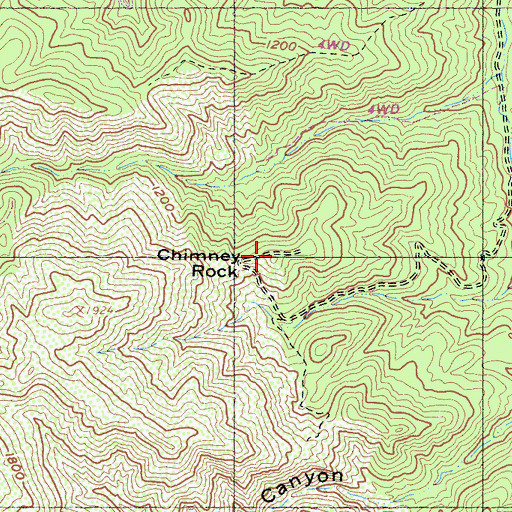 Topographic Map of Chimney Rock, CA