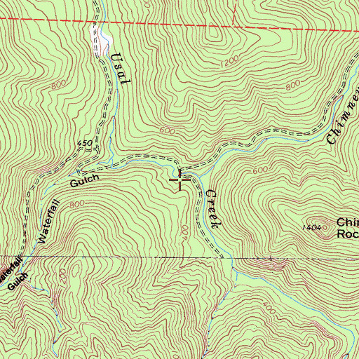 Topographic Map of Chimney Rock Creek, CA