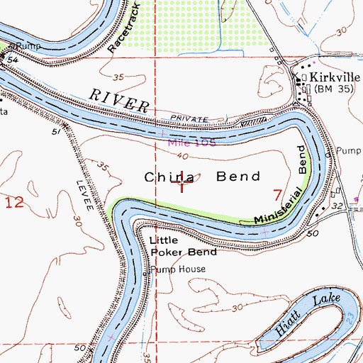 Topographic Map of China Bend, CA