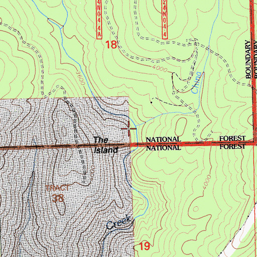 Topographic Map of China Creek, CA