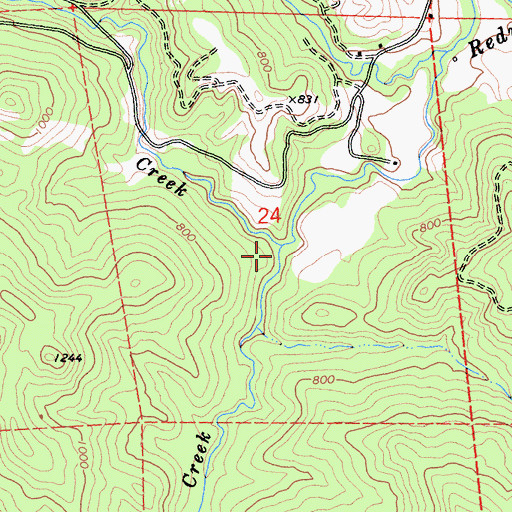 Topographic Map of China Creek, CA