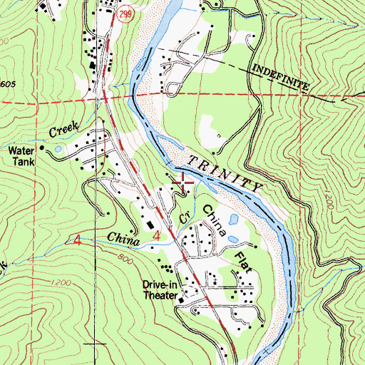 Topographic Map of China Creek, CA