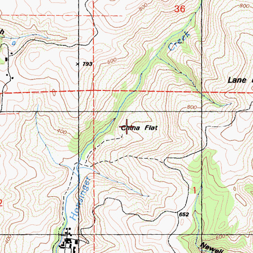 Topographic Map of China Flat, CA