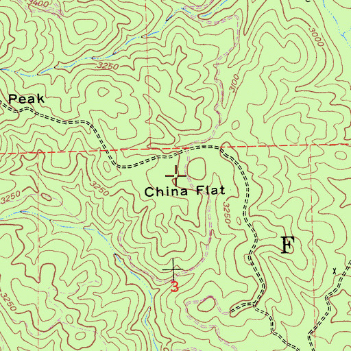Topographic Map of China Flat, CA