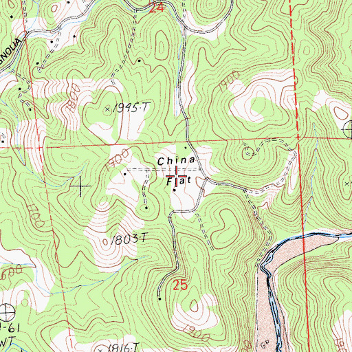 Topographic Map of China Flat, CA