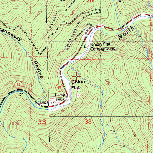 Topographic Map of China Flat, CA