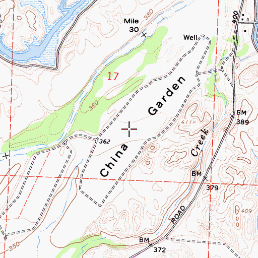 Topographic Map of China Garden, CA
