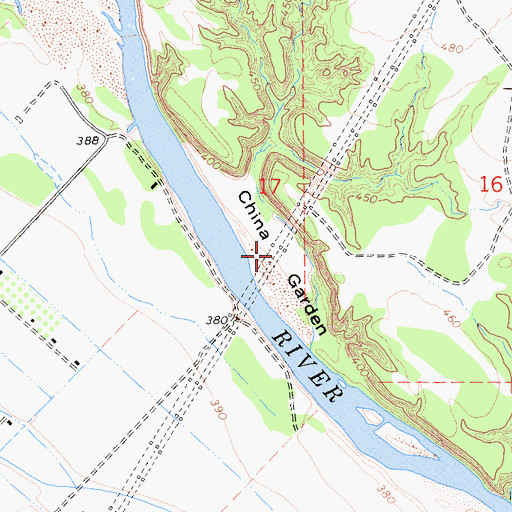Topographic Map of China Garden, CA