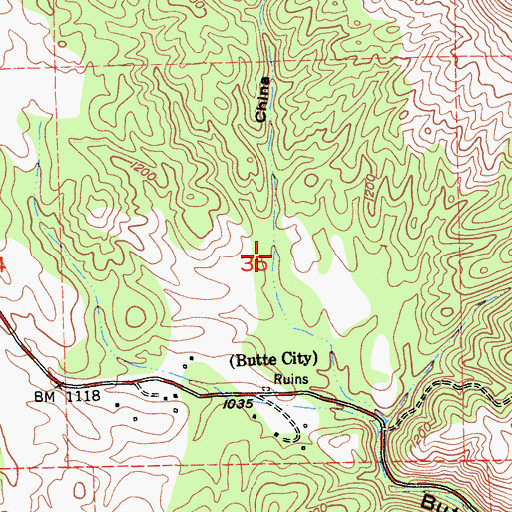 Topographic Map of China Gulch, CA