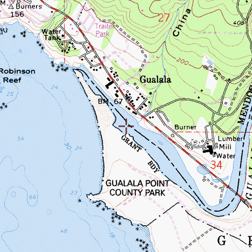 Topographic Map of China Gulch, CA