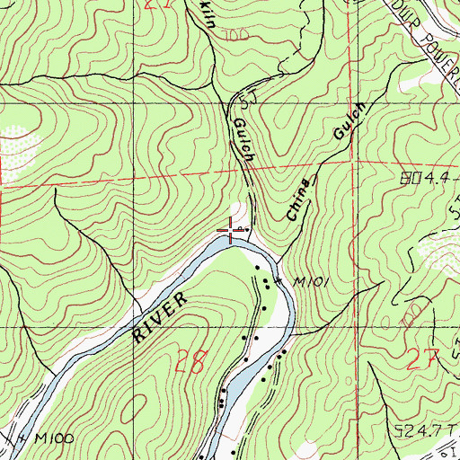 Topographic Map of China Gulch, CA