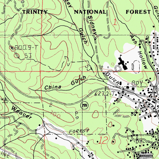 Topographic Map of China Gulch, CA