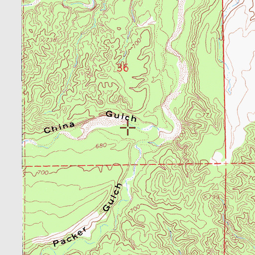 Topographic Map of China Gulch, CA