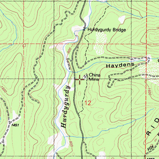 Topographic Map of China Mine, CA