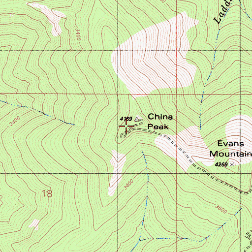 Topographic Map of China Peak, CA