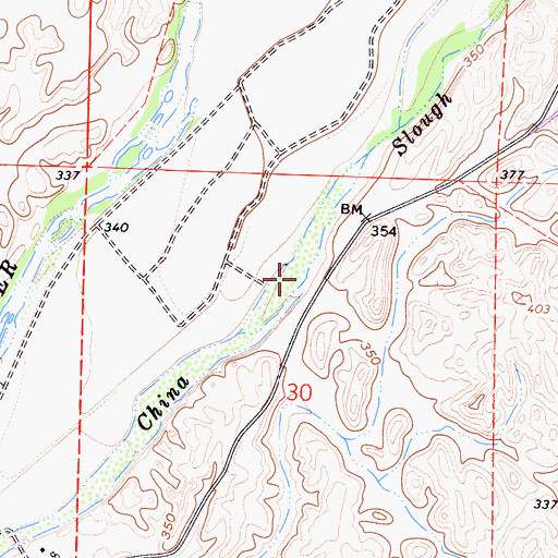 Topographic Map of China Slough, CA