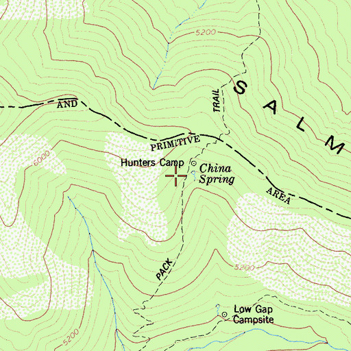 Topographic Map of China Spring, CA