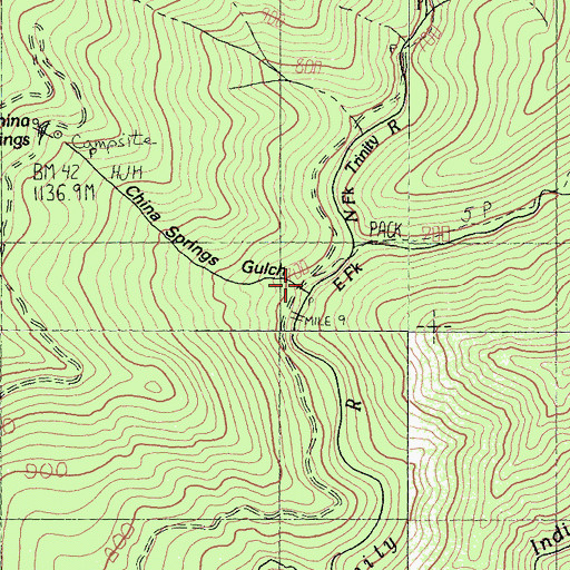 Topographic Map of China Springs Gulch, CA