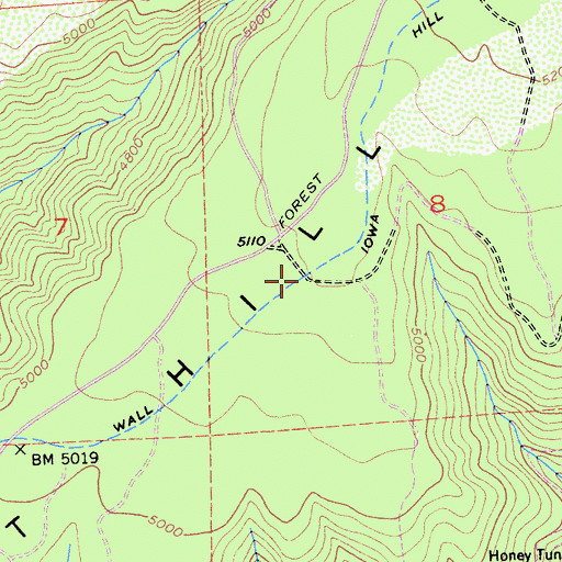 Topographic Map of China Wall Iowa Hill Ditch, CA