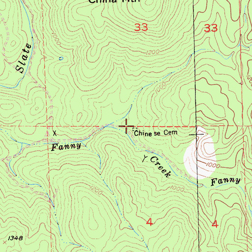 Topographic Map of Chinese Cemetery, CA