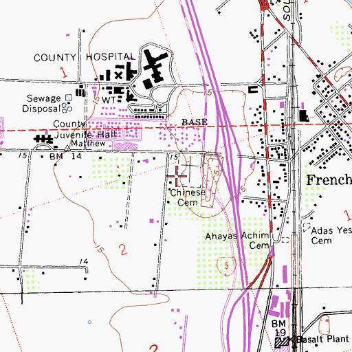 Topographic Map of Chinese Cemetery, CA