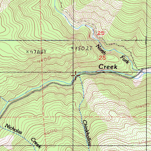 Topographic Map of Chinkhollow Creek, CA