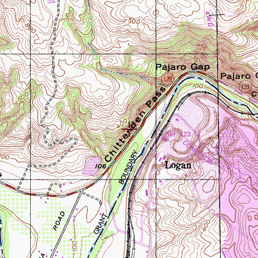 Topographic Map of Chittenden Pass, CA