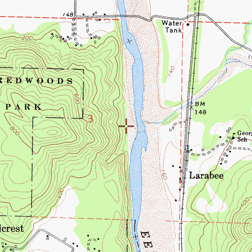 Topographic Map of Chris Creek, CA