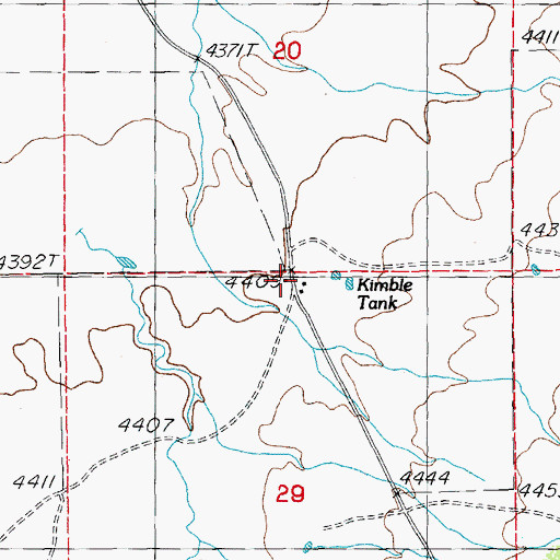 Topographic Map of Kimble Ranch, AZ