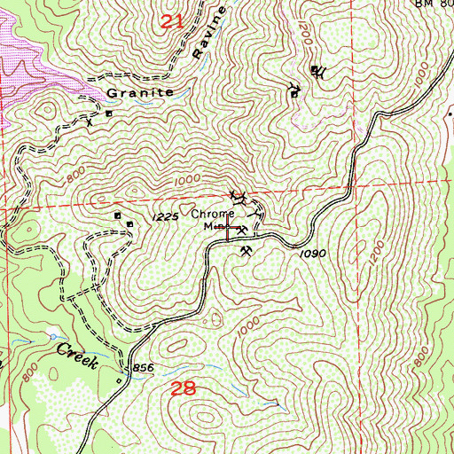 Topographic Map of Chrome Mine, CA