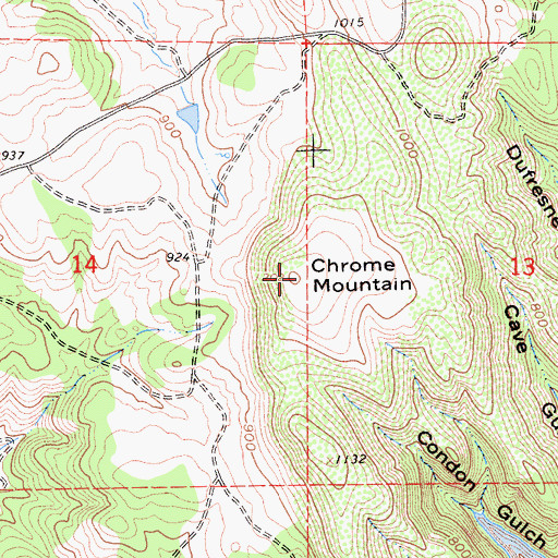 Topographic Map of Chrome Mountain, CA