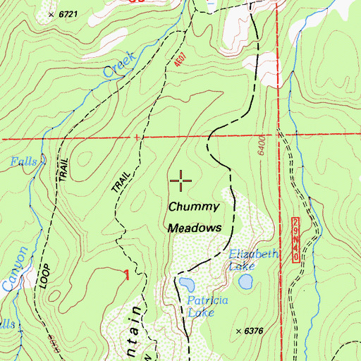 Topographic Map of Chummy Meadows, CA