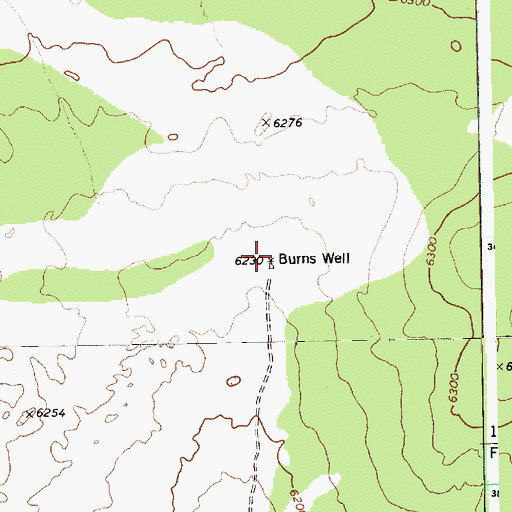 Topographic Map of Burns Well, AZ