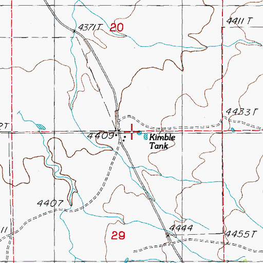 Topographic Map of Kimble Tank, AZ