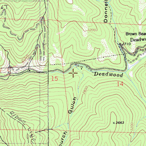 Topographic Map of Church Gulch, CA