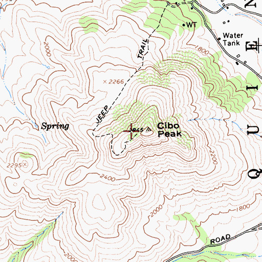 Topographic Map of Cibo Peak, CA