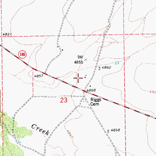 Topographic Map of Lamberson Ranch, AZ