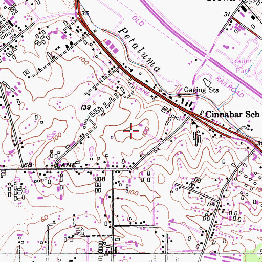 Topographic Map of Cinnabar Elementary School, CA