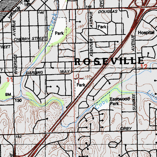 Topographic Map of George Cirby Elementary School, CA
