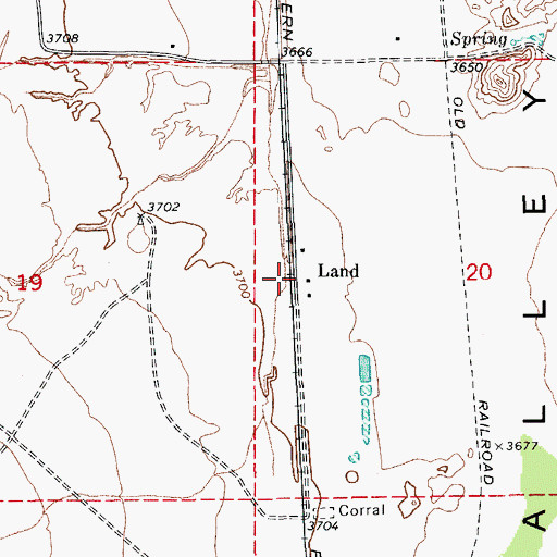 Topographic Map of Land Railroad Station, AZ