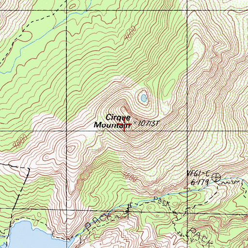 Topographic Map of Cirque Mountain, CA