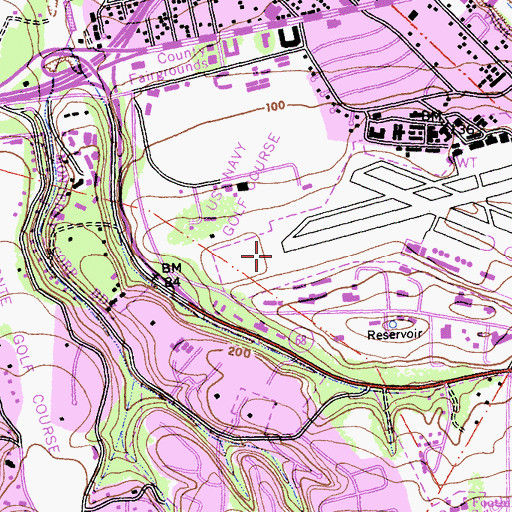 Topographic Map of City Lands of Monterey, CA