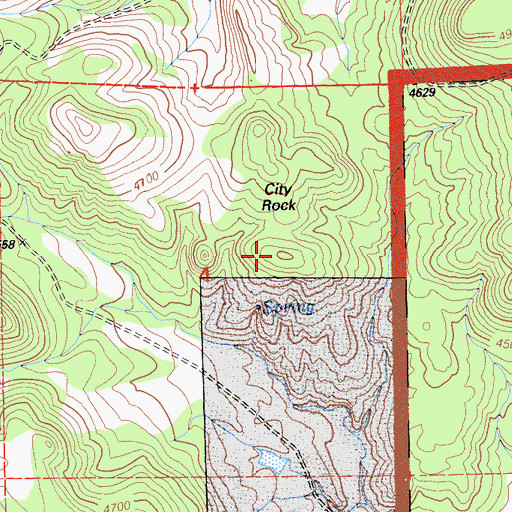 Topographic Map of City Rock, CA