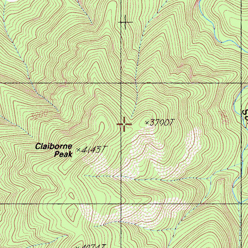Topographic Map of Claiborne Peak, CA
