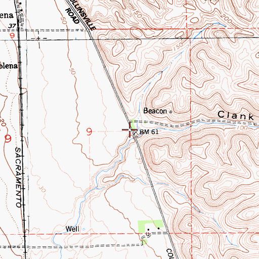Topographic Map of Clank Hollow, CA