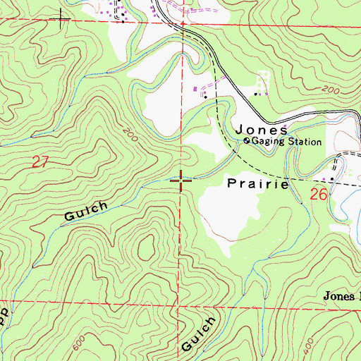 Topographic Map of Clapp Gulch, CA