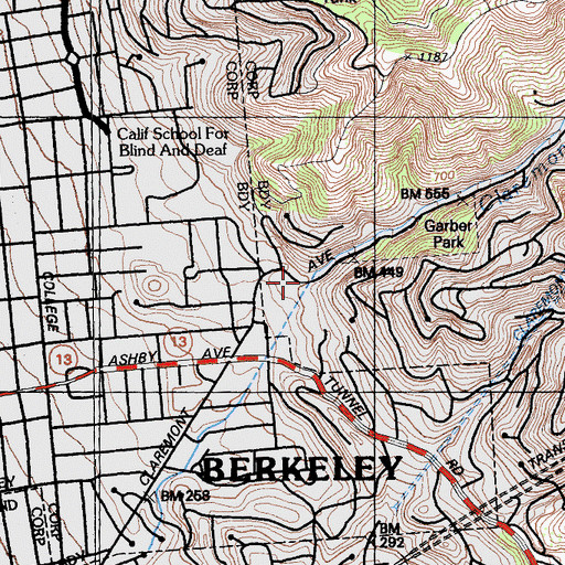 Topographic Map of Claremont Creek, CA