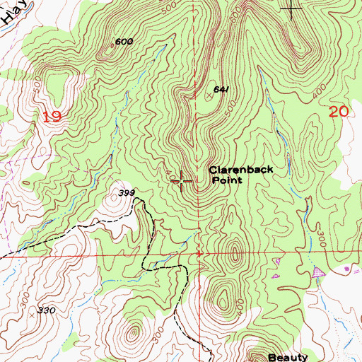 Topographic Map of Clarenback Point, CA